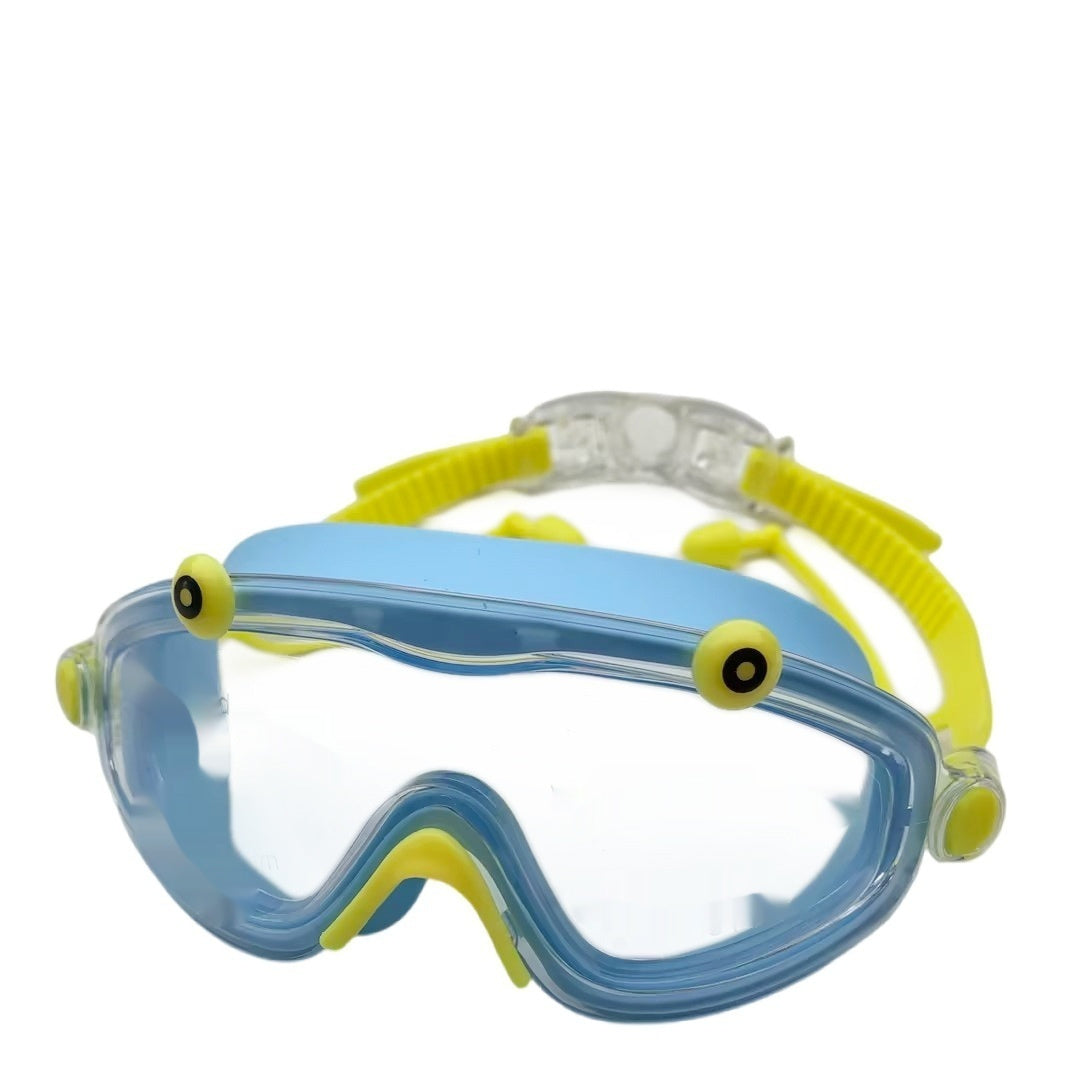 Children's HD Large Transparent Frame One-piece Earplugs Swimming Glasses