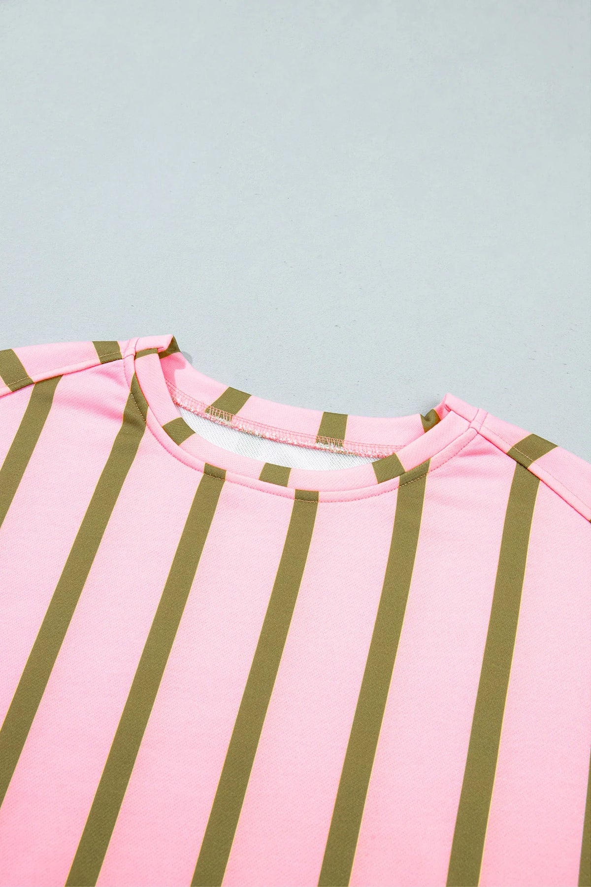 Stripe Drop Shoulder High Low Hem Sweatshirt