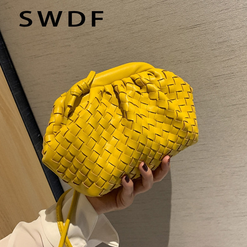 Luxury Ladies Weave Bag Soft Leather Crossbody Shoulder Bags For Women 2022 Fashion Female Brand Handbag And Purse Lady Hobo Ba