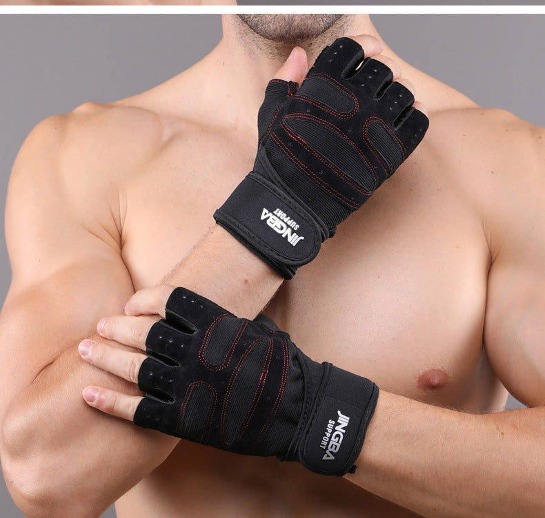 Men's Casual Cycling Outdoor Mountaineering Half Finger Gloves