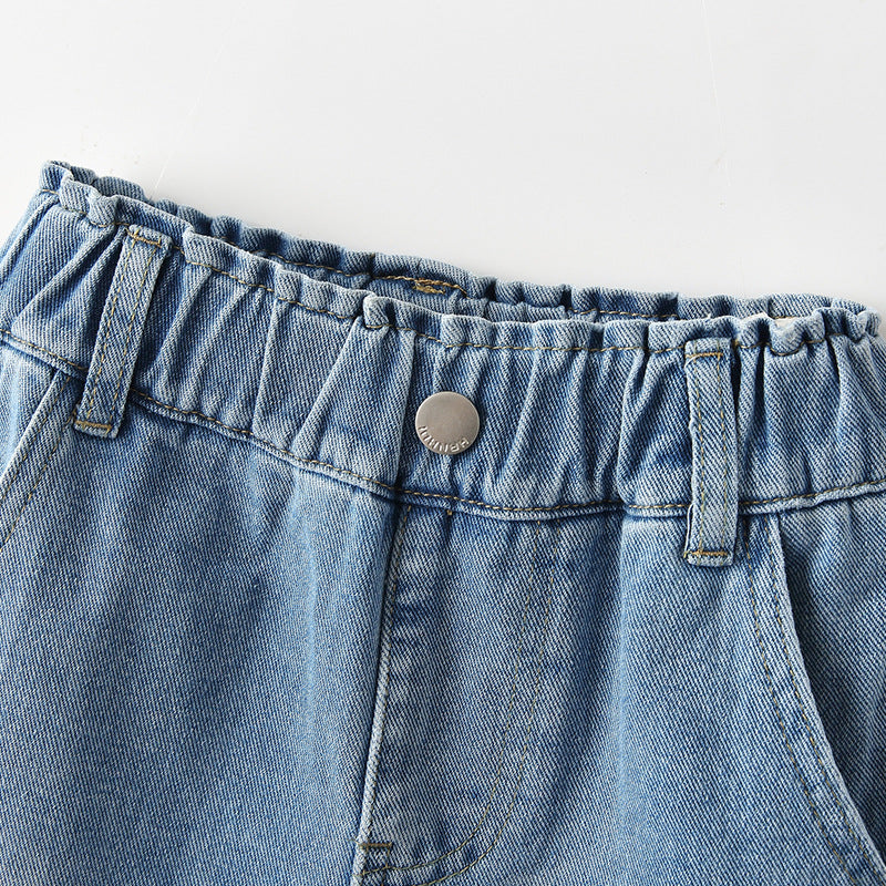 Western-Style Denim Jeans For Girls
