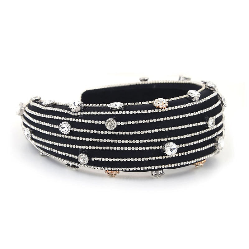 Baroque wide brimmed full diamond headband