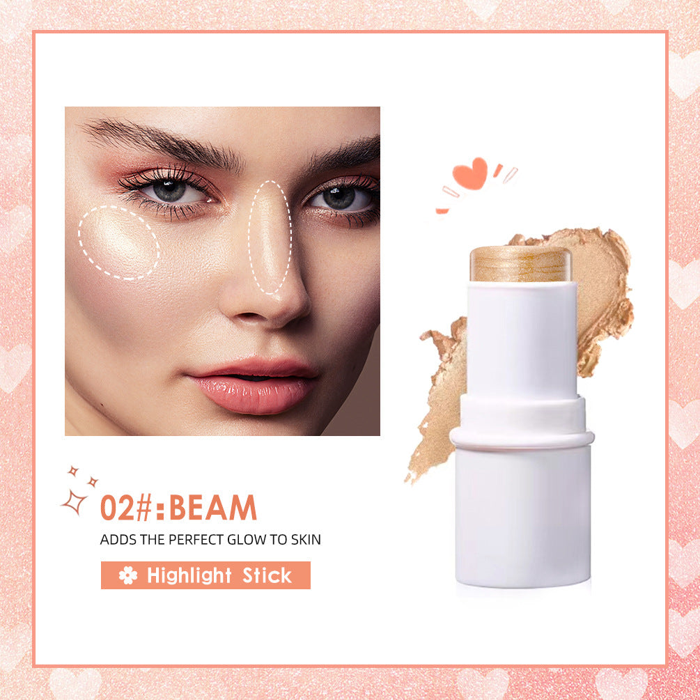 QIBEST Multifunctional Makeup Stick Highlighter Blush Contouring Balm Lip Stick Rouge Pen Lipstick