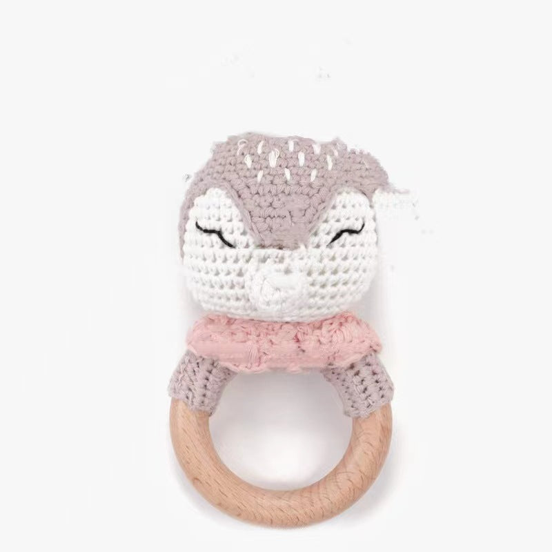 Carving Name Baby Soothing Bell Newborn Gift Bath Gift Knitted Cartoon Doll