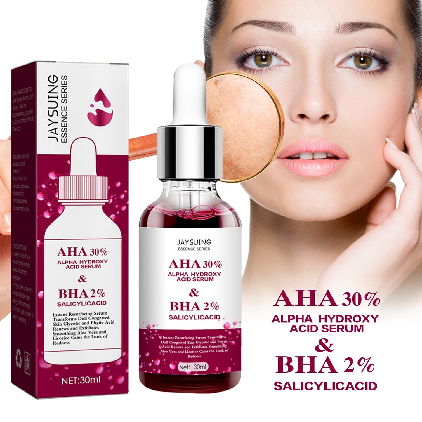 Acid Essence, Shrinks Pores, Removes Blackheads, Pimples And Acne Marks, Brightens Skin Tone Moisturizing Essence