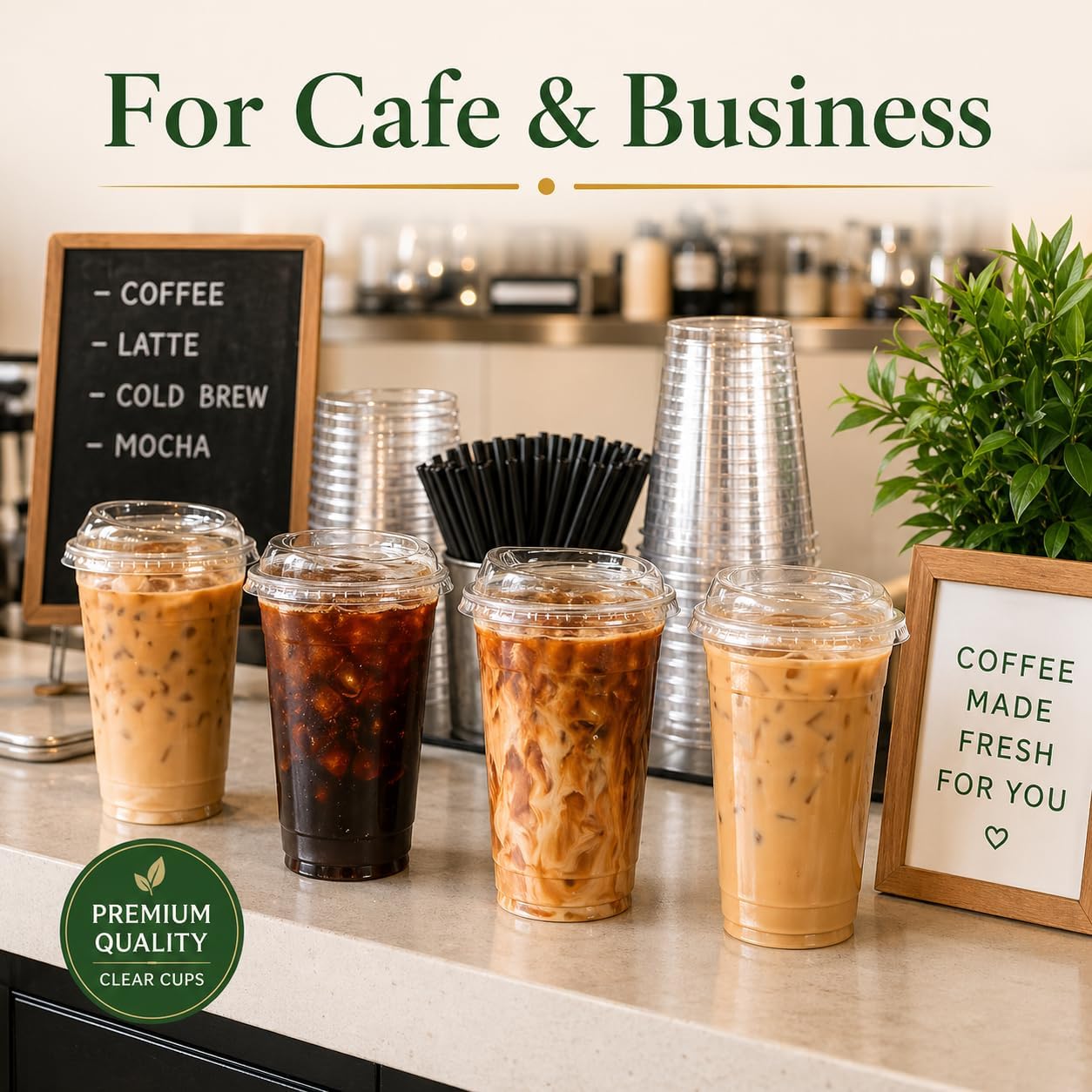 800 Sets 16oz Plastic Coffee Cups with Strawless Sip Lids Wholesale