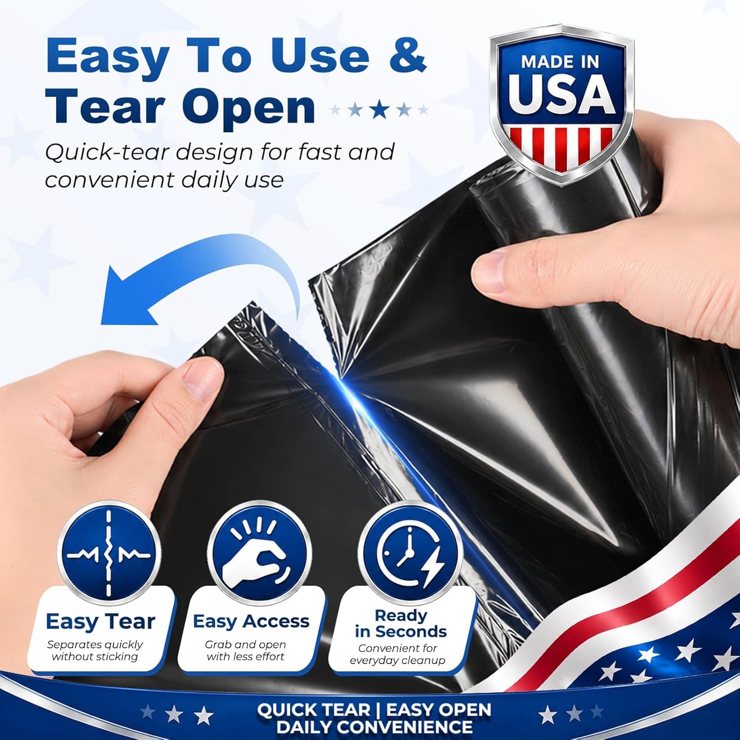 40-45 Gallon Trash Bags 1.2Mil 100 Count Wholesale