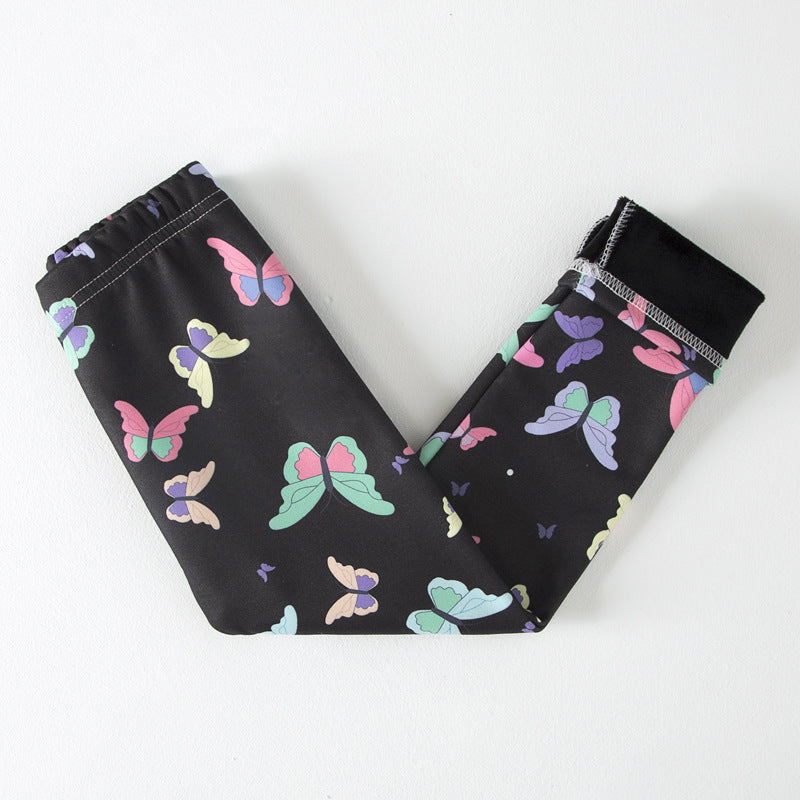 Basic Fleece-lined Extra-thick Childrens Leggings