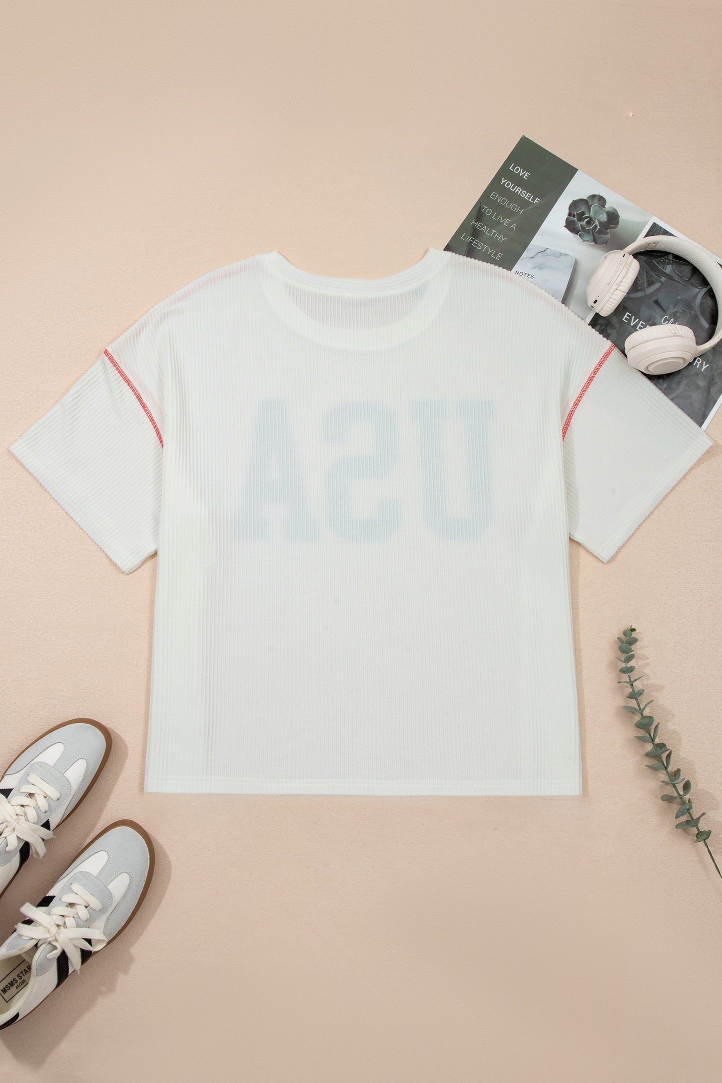 Plus Size USA Corded Knit Graphic T-Shirt