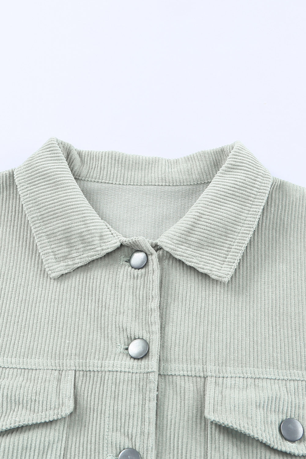Solid Corduroy Raw Hem Cropped Jacket