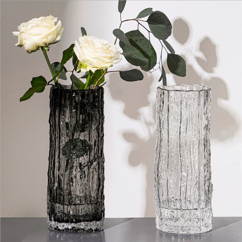 Nordic Light Luxury Simple Transparent Glass Vase Living Room Table Decorations Ornaments