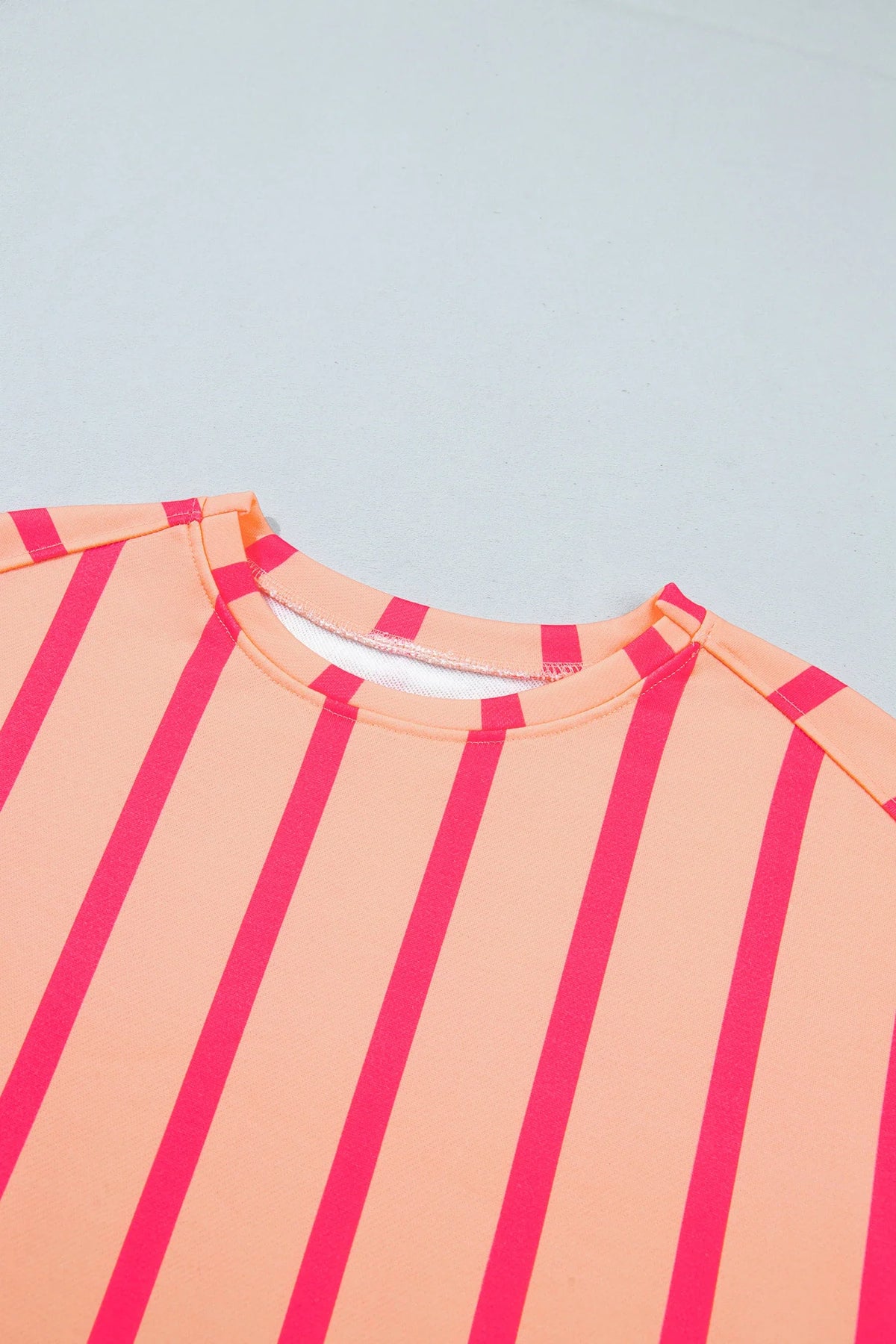Stripe Drop Shoulder High Low Hem Sweatshirt