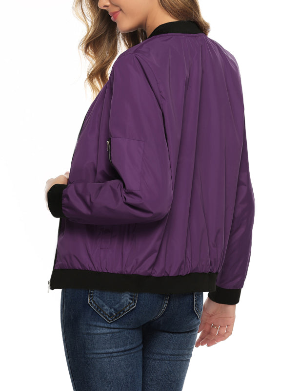 Ladies Casual Fashion Zip Jacket Jacket