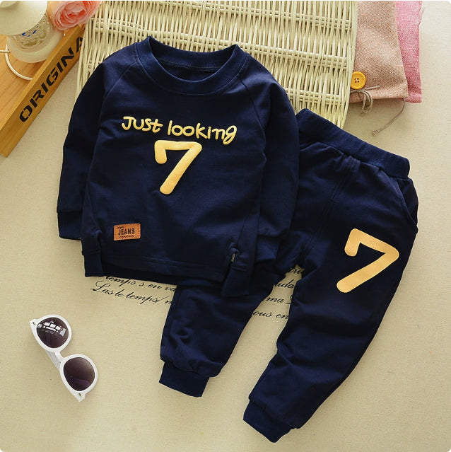 Baby cotton long-sleeved trousers two-piece suit