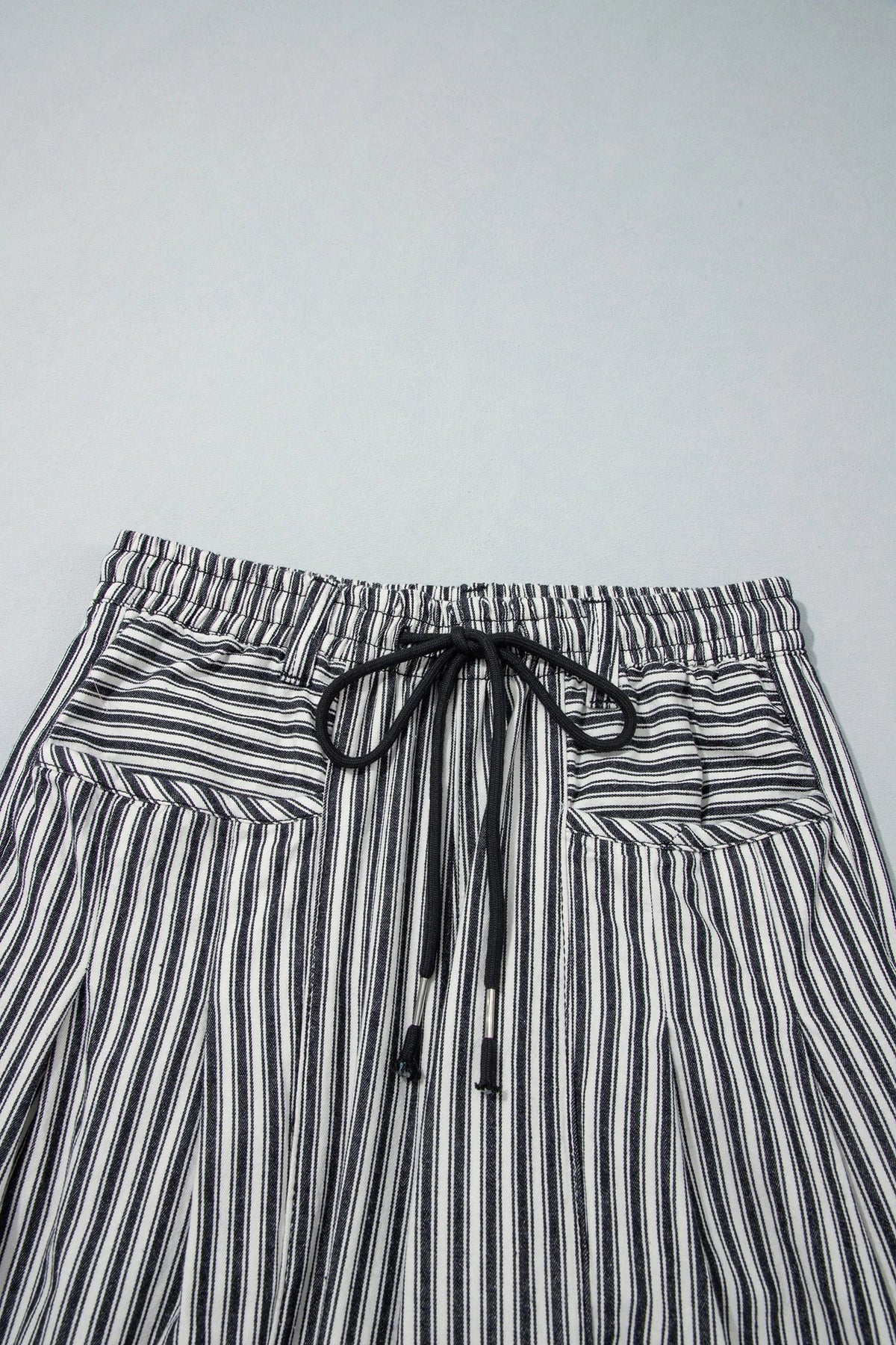 Stripe High Waist Drawstring Loose Pants