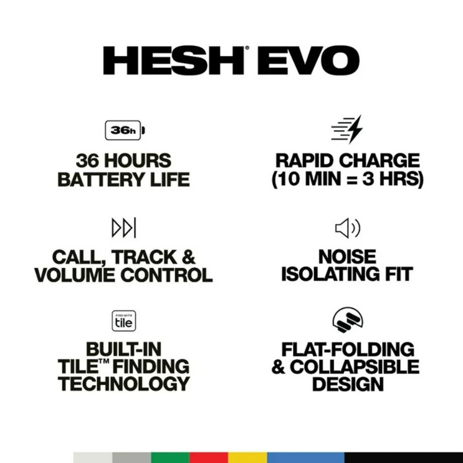 Skullcandy Hesh Evo Bluetooth Wireless over Ear Foldable Headphones, True Black (NEW)