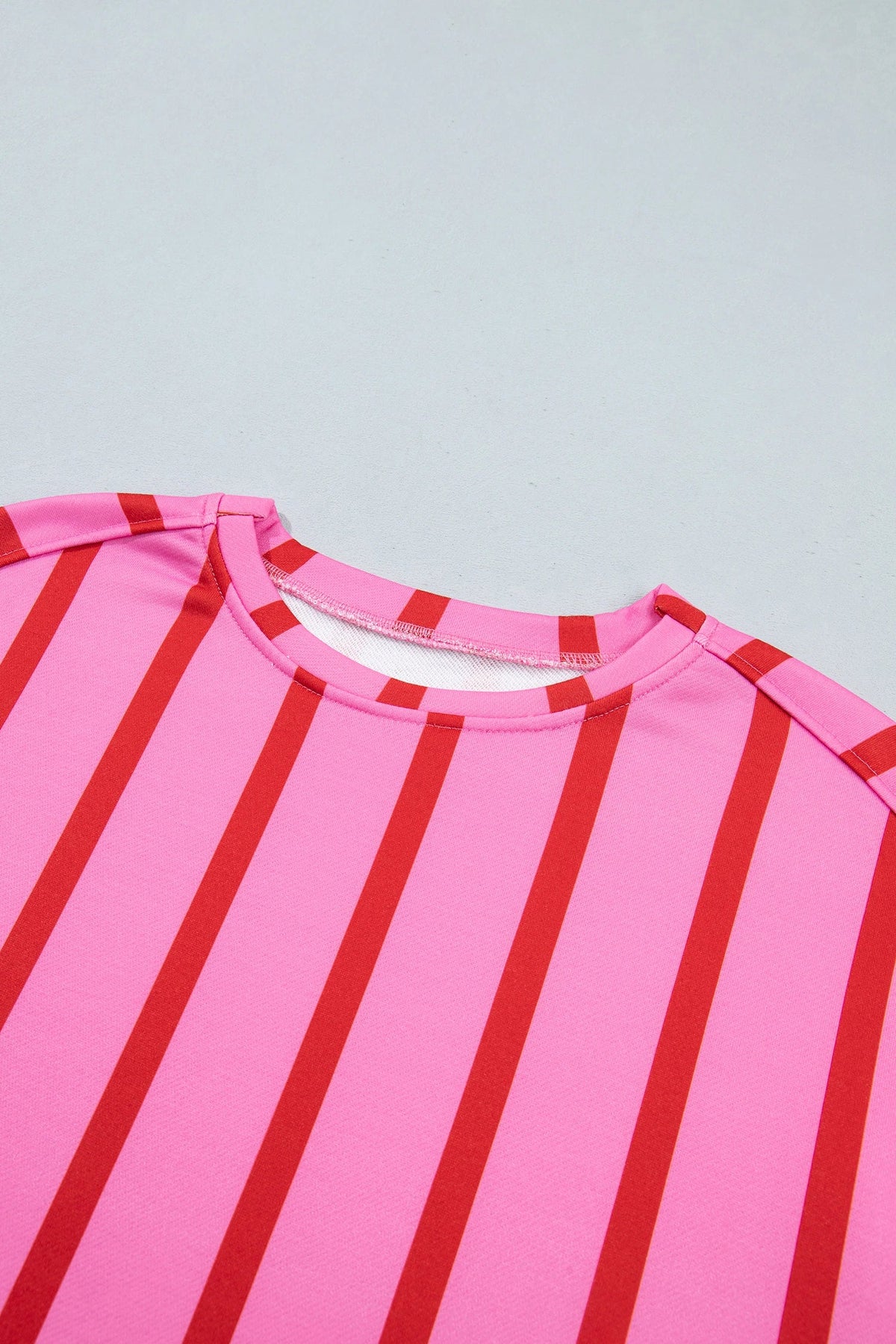 Stripe Drop Shoulder High Low Hem Sweatshirt