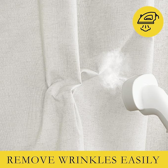 NICETOWN 100% Absolutely Blackout Linen Curtains