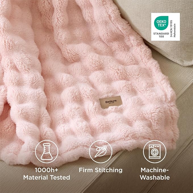 Bedsure 3D Fleece Bubble Blanket