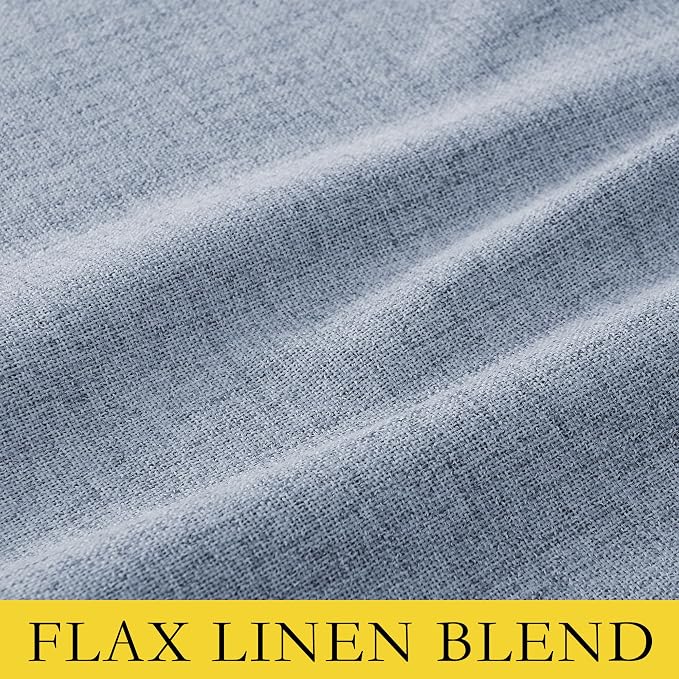 NICETOWN Linen 100% Blackout Cafe Curtains, Thermal Insulated & Noise Reducing