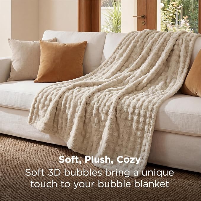 Bedsure Beige Twin XL Blankets for Bed