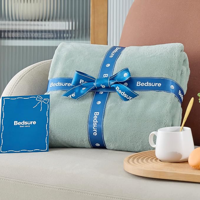 Bedsure GentleSoft Sage Green Fleece Blanket King Size