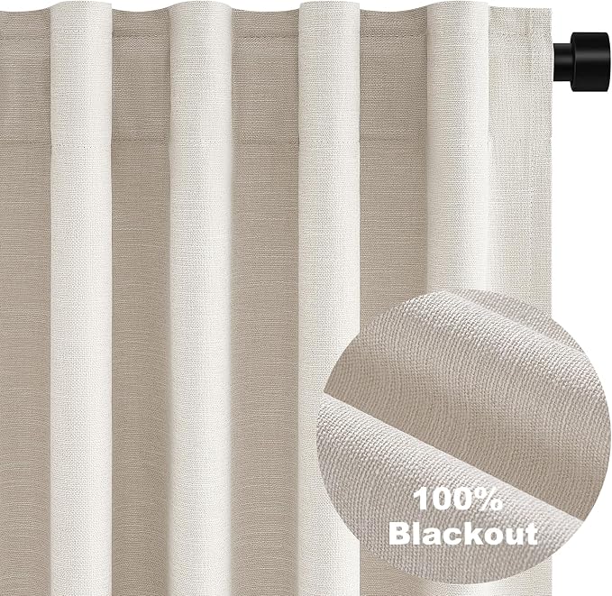 Topfinel Extra Wide 70 Inch Length Blackout Curtains 108 Inches Long 2 Panels