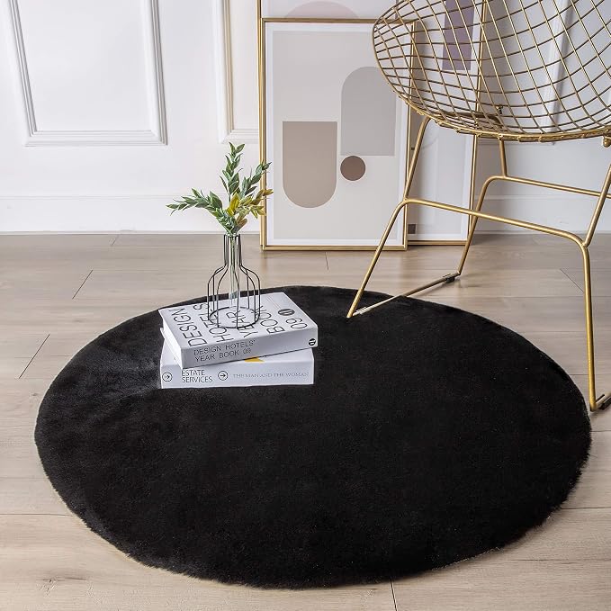 Ashler HOME DECO Ultra Soft Faux Rabbit Fur Chair Couch Cover Area Rug