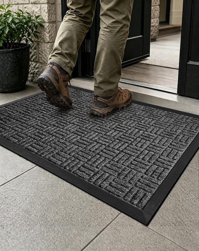 Front Door Mat Outdoor Entrance, 29.5" x 17" Heavy Duty Welcome Mat