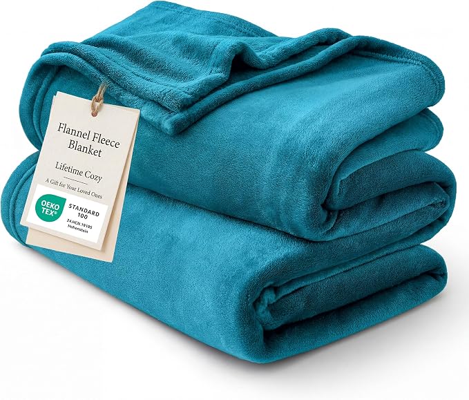 Bedsure Teal Blue Fleece Blanket 50x70 Blanket
