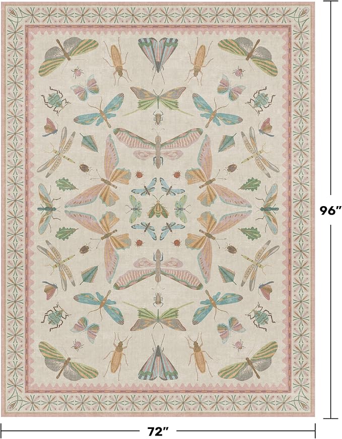 Pastel Pink Girls Rugs for Bedroom 6x8