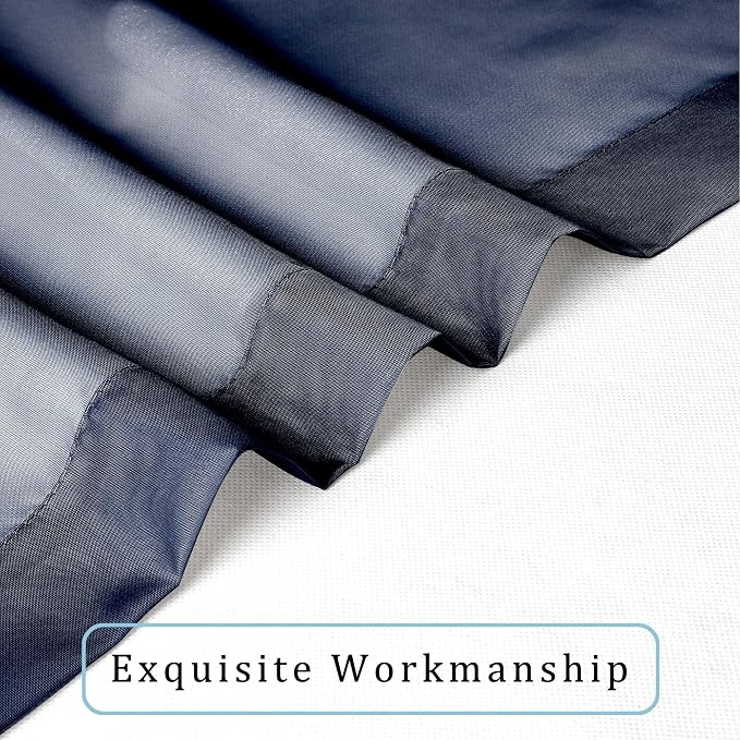 Blue Sheer Curtains, Sheer Curtains 84 inch Length 2 Panels Set, Rod Pocket