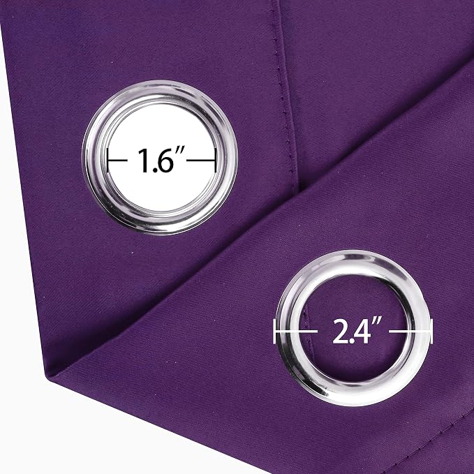 Blackout Curtains 66 x 95 inch/Purple Curtains Set of 2 Panels/Thermal