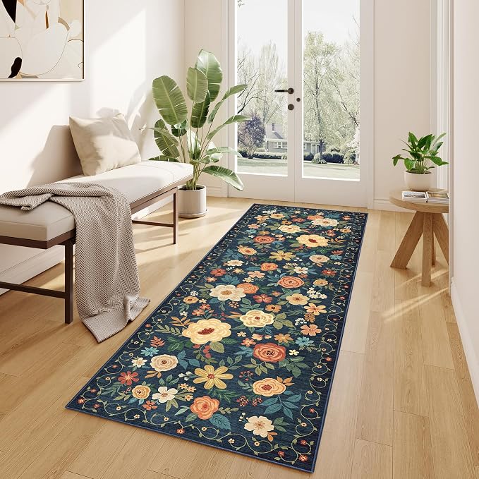 DUKINO 2.6x8 Runner Rug, Washable Runner Rug