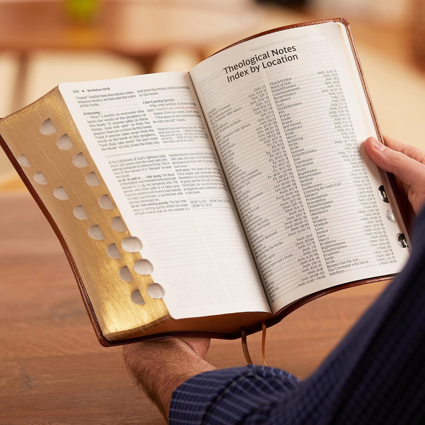 NKJV, Foundation Study Bible, Large Print, Leathersoft, Brown, Red Letter, Thumb Indexed, Comfort Print: Holy Bible, New King James Version