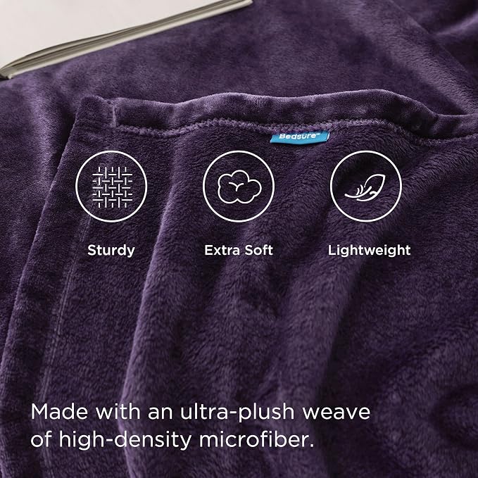Bedsure GentleSoft Fleece Bed Blankets Large Size Purple
