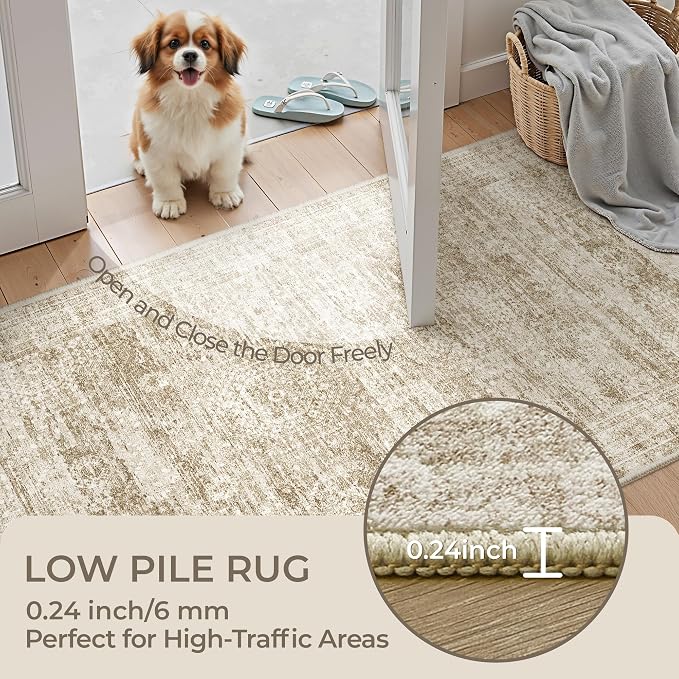 3x10 Runner Rug Non Slip, Washable Hallway Runner Rug, Laundry Room, Soft