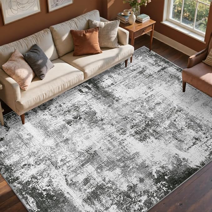 8x10 Ft Large Area Rugs for Living Room, Soft Non-Slip Washable Rugs Modern