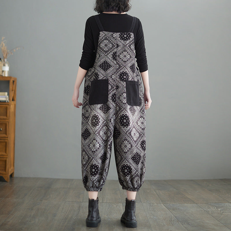 Real Shot Denim Print Women's Overalls