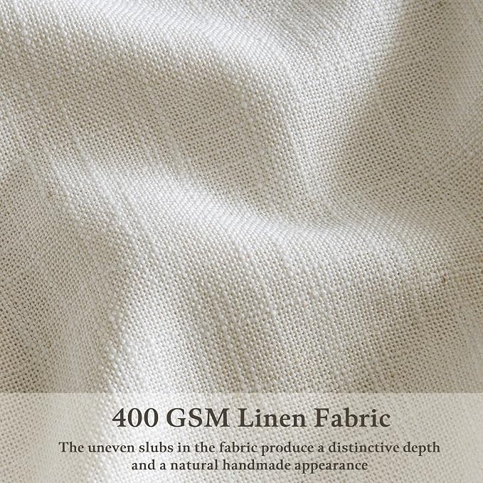 Cream Natural Linen Pinch Pleat Curtains 78 Inches Long 2 Panels | 78 Inch