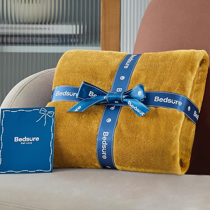 Bedsure GentleSoft Gold Fleece Throw Blanket