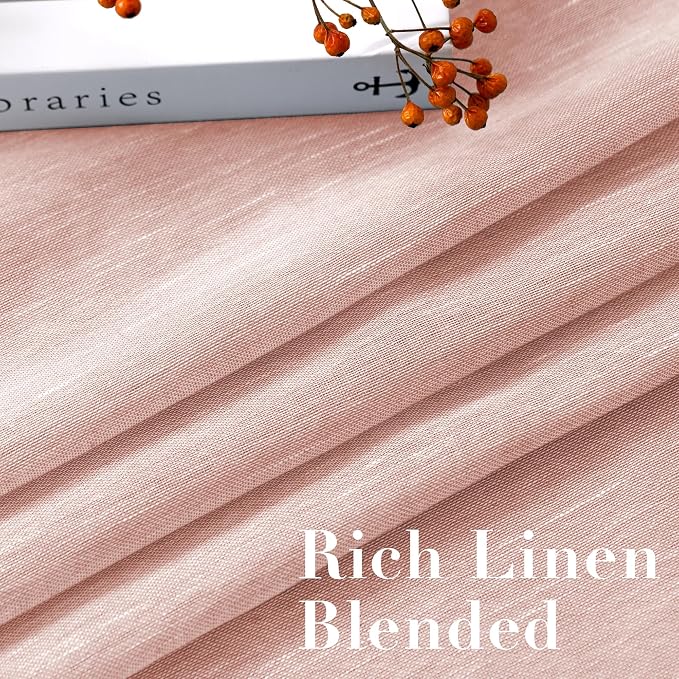 H.VERSAILTEX Linen Curtains 90 inches Long Linen Curtains/Natural Linen Blended