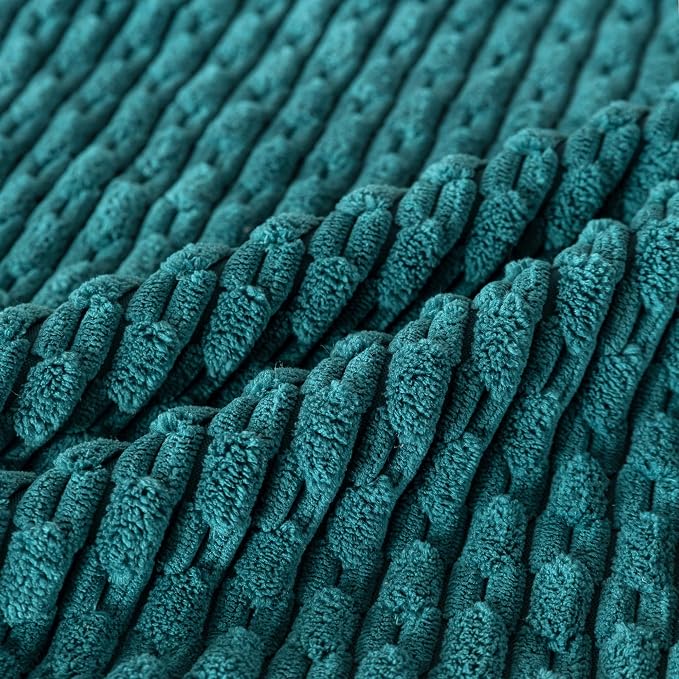 Set of 4 Teal Decorative Throw Pillow Covers 24x24 Inch Corduroy Pillow Covers