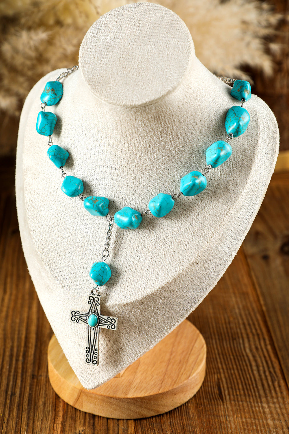 Giana Peacock Cross Pendant Necklace