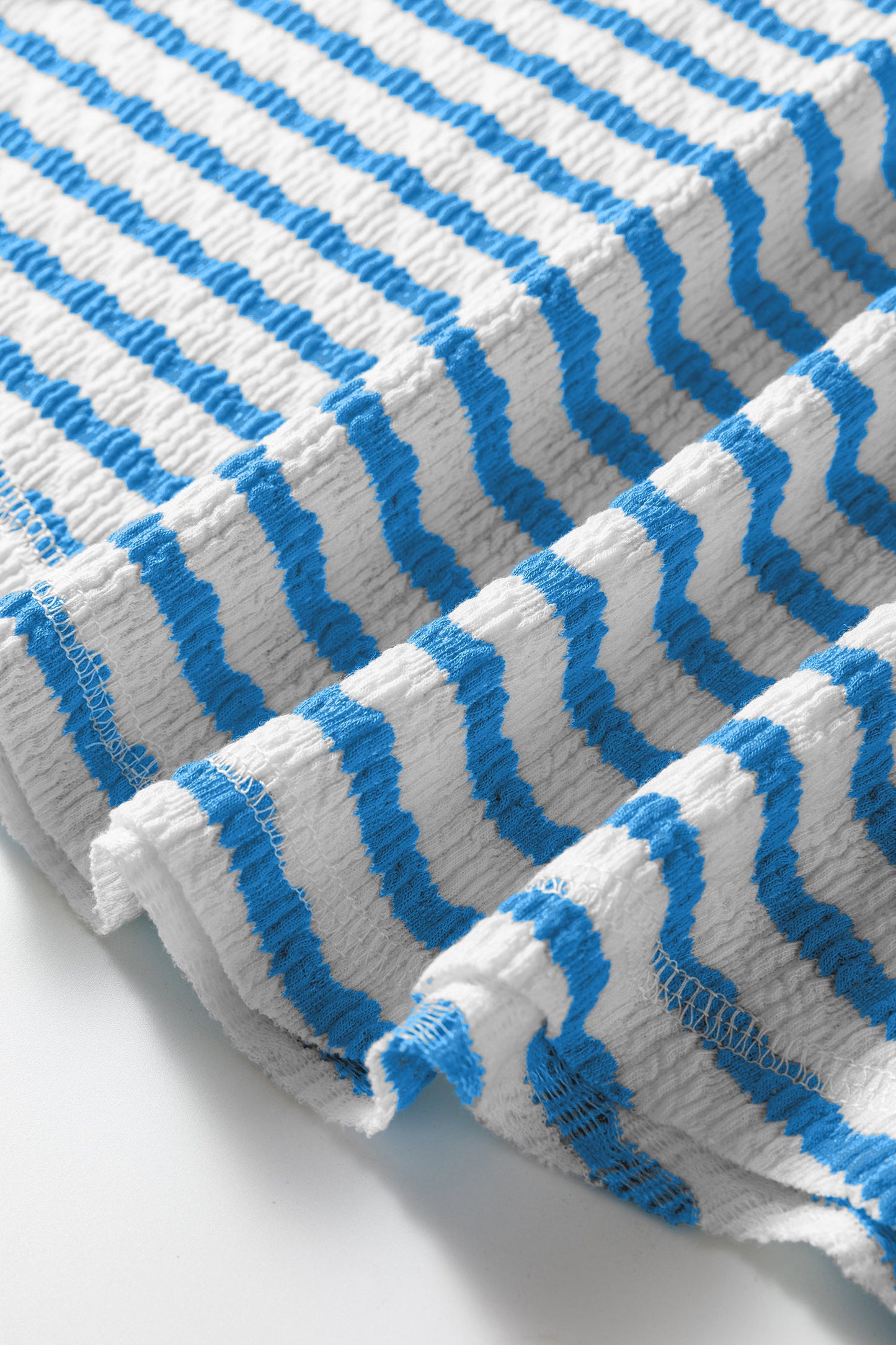 Stripe Textured Patchwork Short Sleeve T-Shirt
