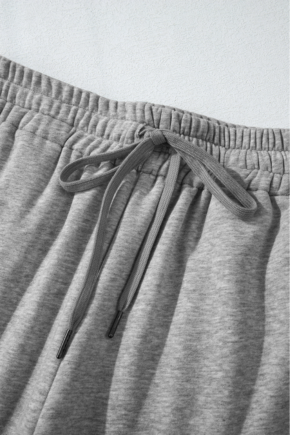 Solid Fleece-Lined Drawstring Waist Pants