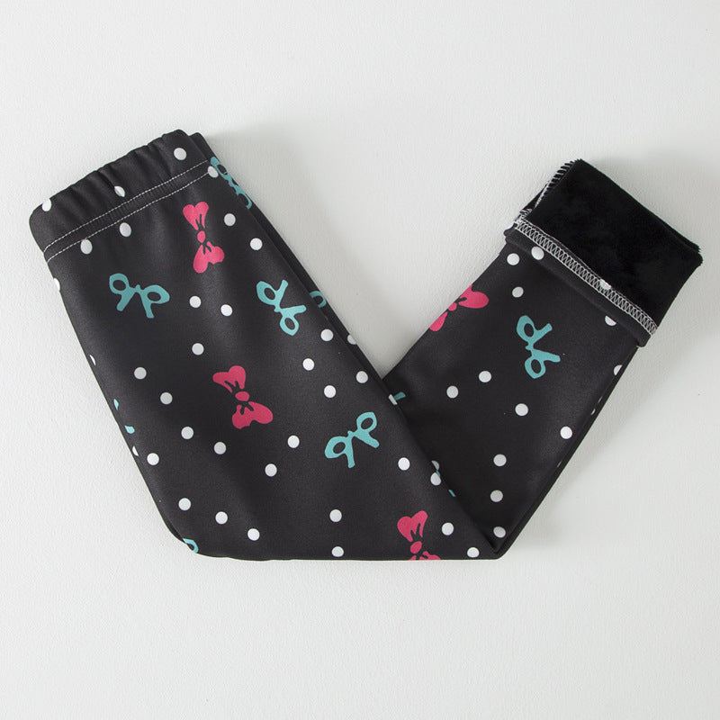 Basic Fleece-lined Extra-thick Childrens Leggings