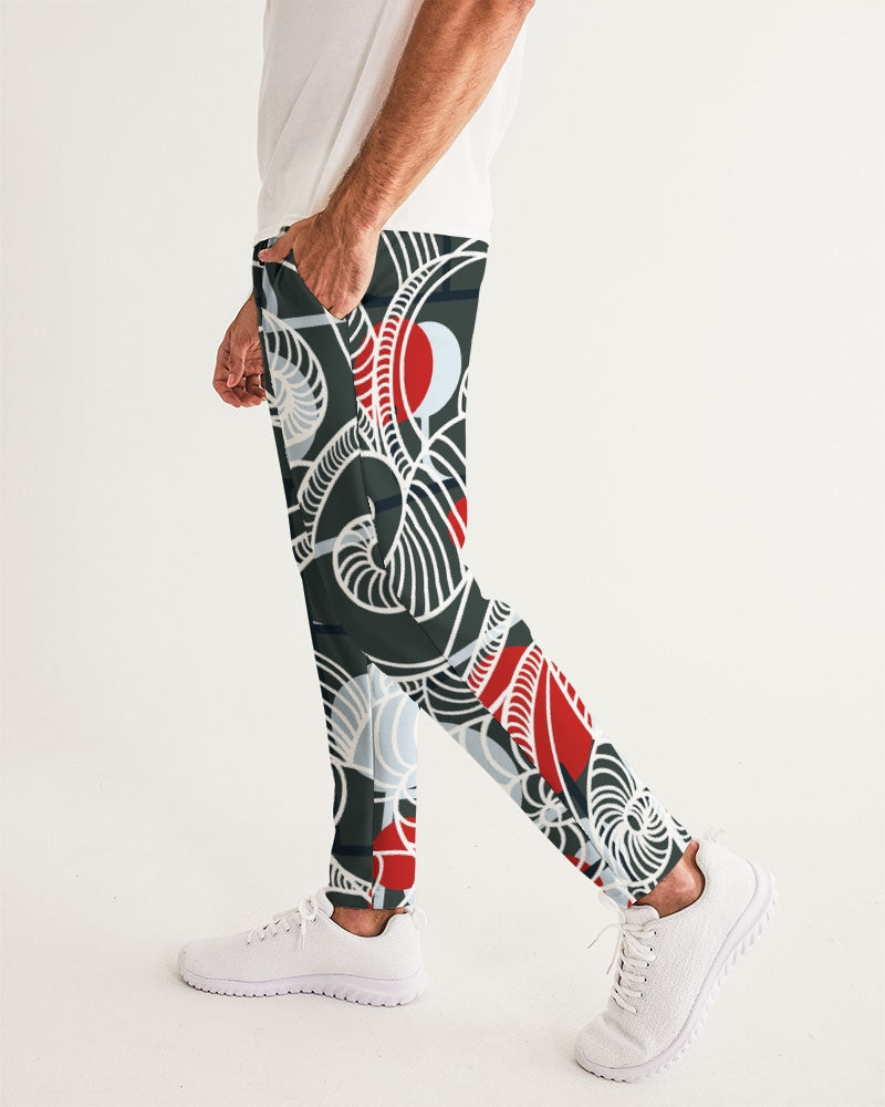 CREATIVE RED AND BLACK SWIRLS CREATED BY FLIPSTYLEZ Men's Joggers