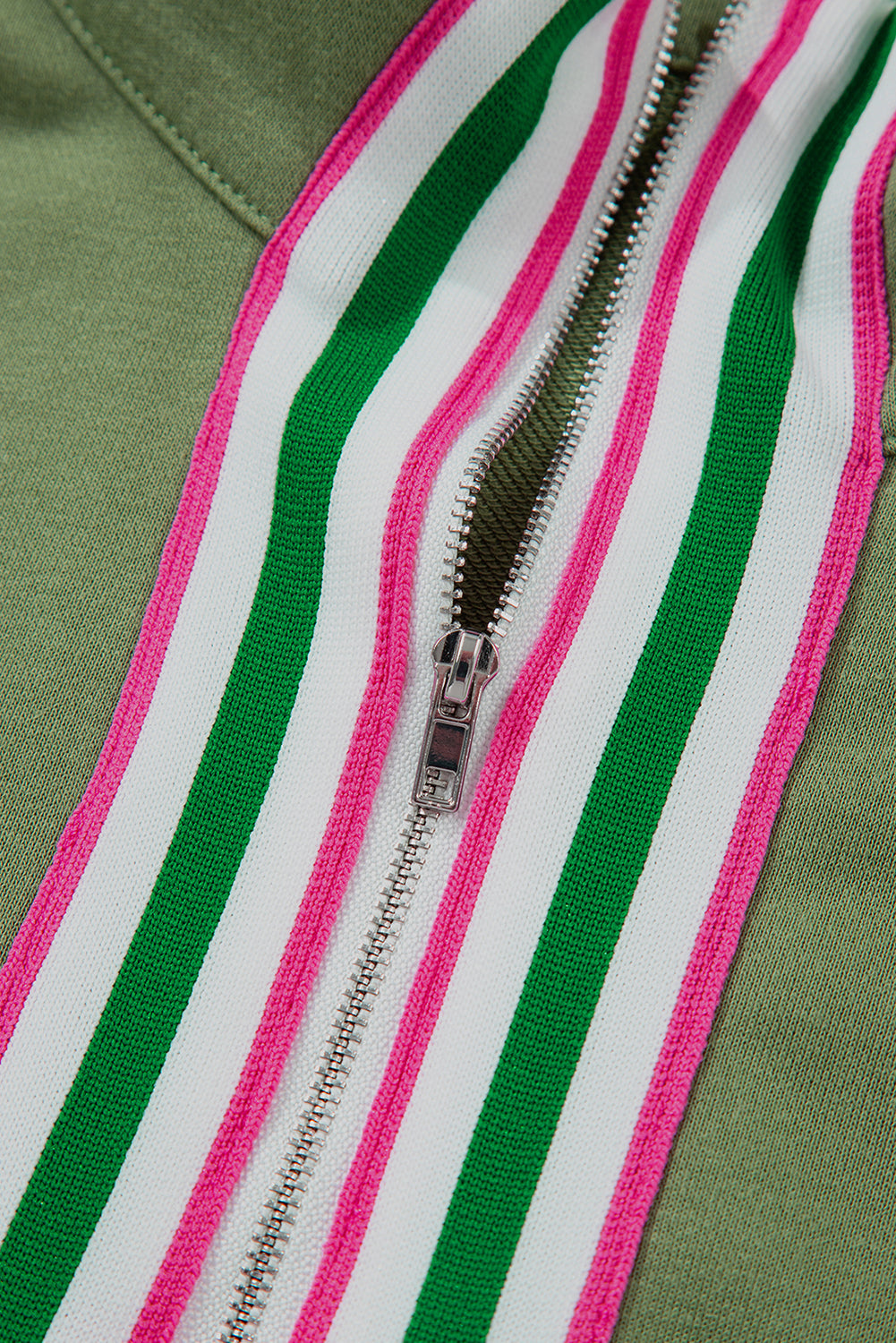 Felitina Patchwork Zip Collar Pullover