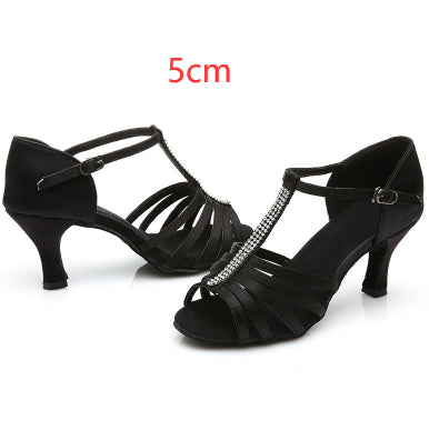 Women's Latin Dance Shoes Satin 7cm High Heel